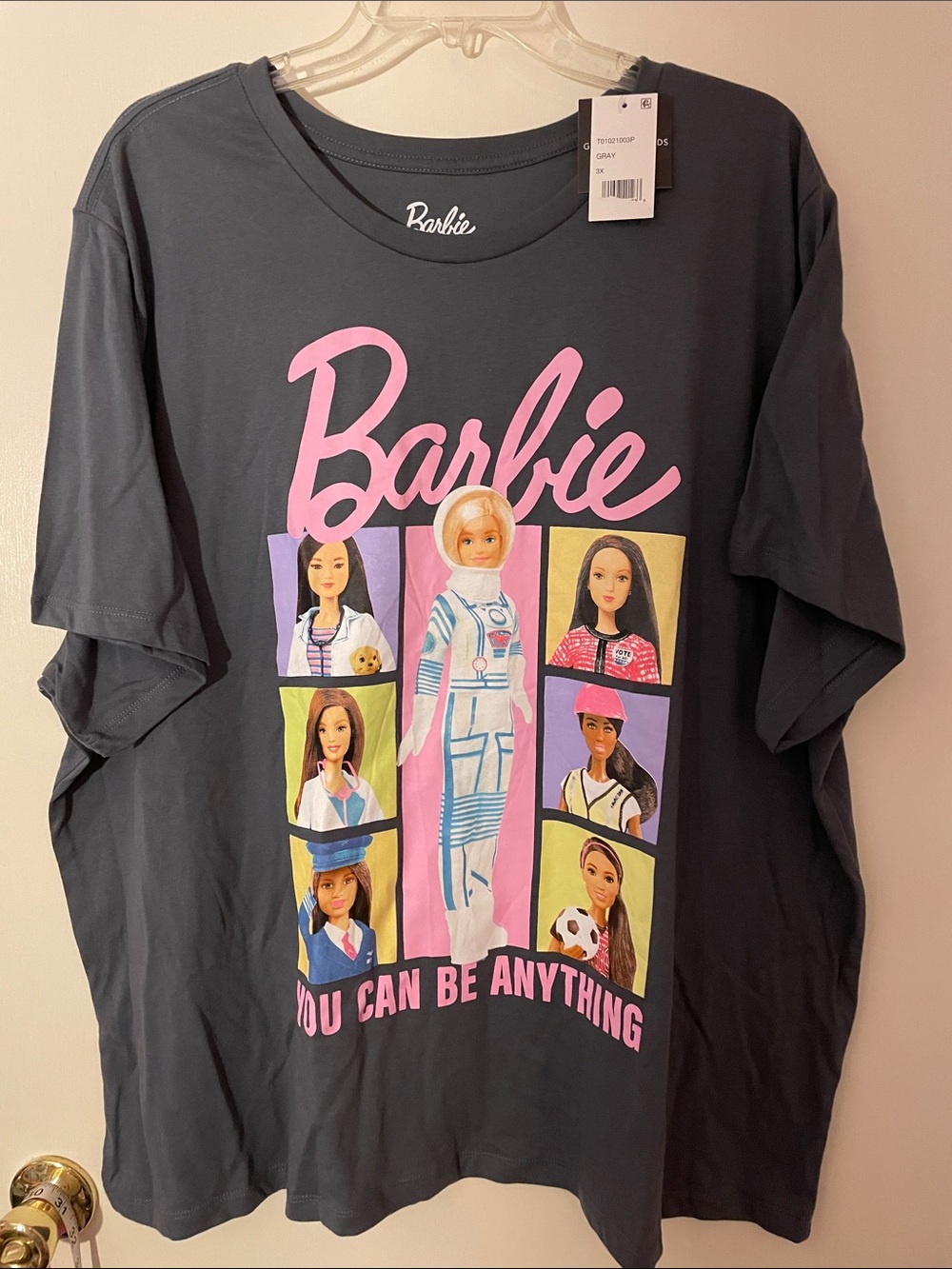 BARBIE Gray Cotton Poly Beach Tee. 3X NWT